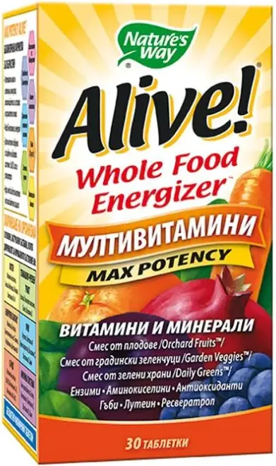 Nature's Way Alive Max Potency Алайв мултивитамини максимален ефект х30 таблетки