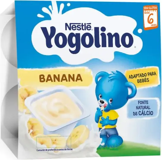 Nestlé YOGOLINO Банан млечен десерт, от 6-ия месец, 100 g 4 броя в опаковка