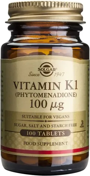 Solgar Vitamin Κ1 Витамин К1 за добро кръвосъсирване 100 мг х100 таблетки