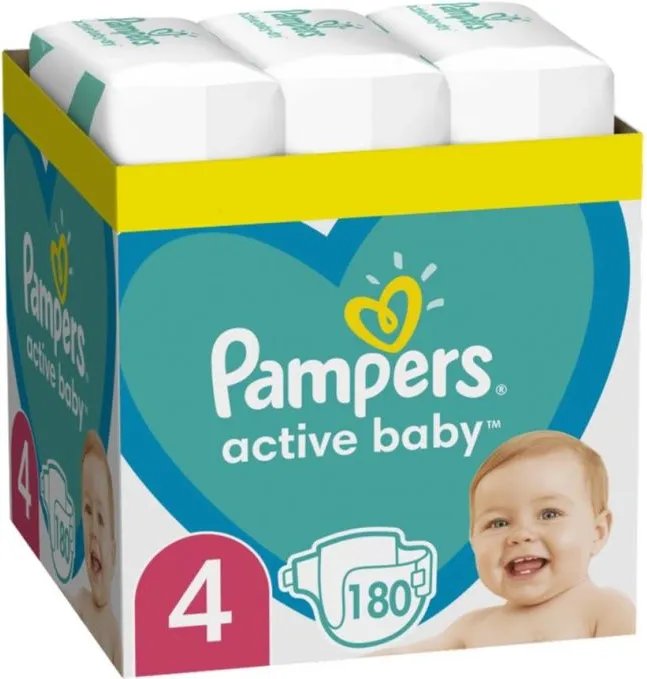 Пелени Pampers Active Baby Размер 4 S Maxi 180 бр Procter & Gamble