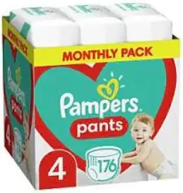 Пелени-гащички Pampers Pants Monthly Pack Размер 4 S 176 бр Procter & Gamble