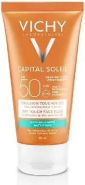 Vichy Ideal Soleil Слънцезащитен матиращ флуид за лице за комбинирана до мазна кожа SPF50 50 мл