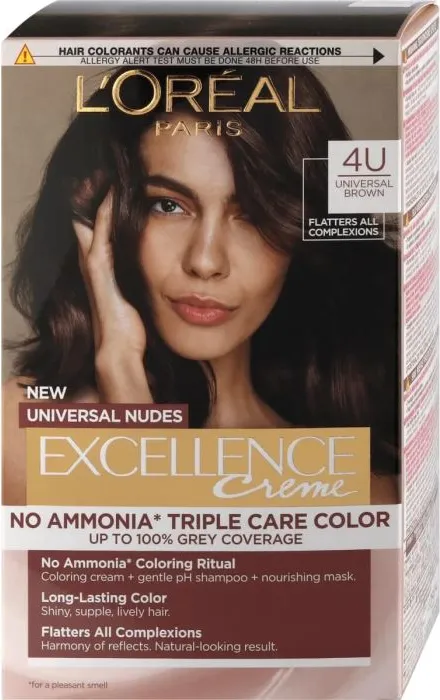 L’Oreal Excellence Universal Nudes Безамонячна боя за коса цвят 4U Brown