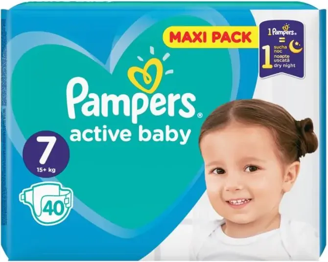 Пелени Pampers Active Baby Maxi Pack Размер 7 XL 40 бр