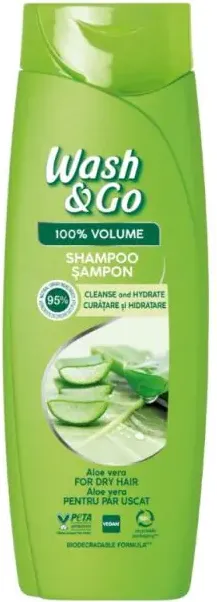 Wash & Go Aloe Vera Extract Шампоан за обем за суха коса с екстракт от алое вера 180 мл