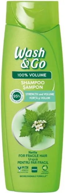 Wash & Go Nettle Extract Шампоан за тънка и късаща се коса с екстракт от коприва 360 мл