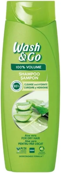 Wash & Go Aloe Vera Extract Шампоан за обем за суха коса с екстракт от алое вера 180 мл