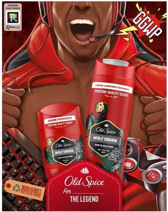 Old Spice Коледа 2024 Old Spice Wolfthorn Душ гел за мъже 400 мл + Дезодорант стик за мъже 50 мл Комплект