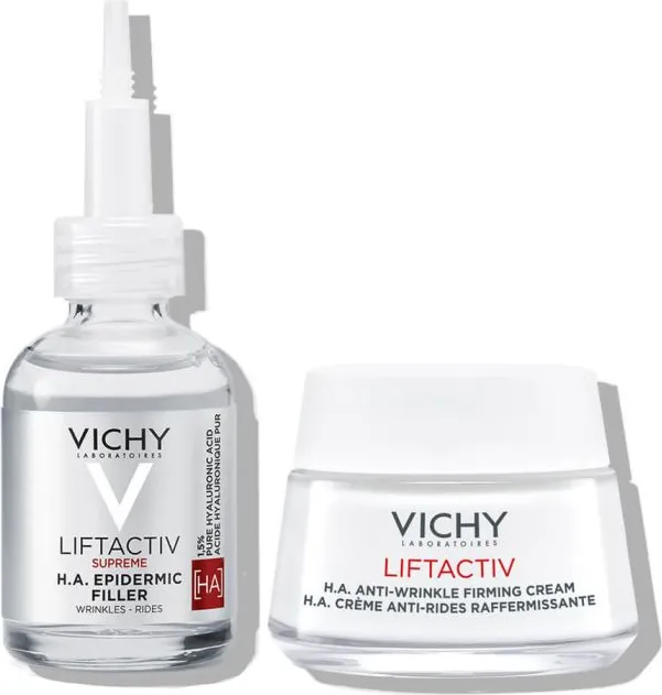 Vichy Liftactiv Supreme Крем за лице против бръчки за суха кожа 50 мл + Vichy Liftactiv Supreme H.A. Epidermic Filler Серум за лице и очи 30 мл Комплект