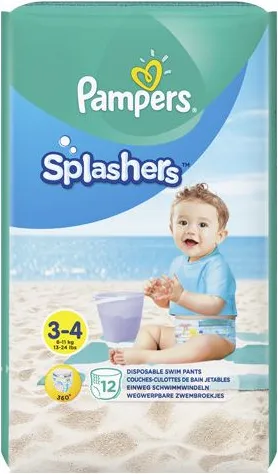 Пелени Pampers Splashers Бански гащички Размер 3-4 Mini 12 бр