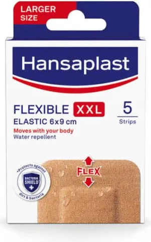 Hansaplast Flexible еластичен пластир XXL 6 см x 9 см х 5 бр