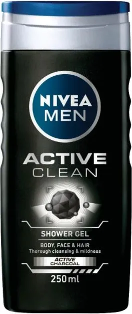 Nivea Men Active Clean Душ-гел за мъже с активен въглен 250 мл