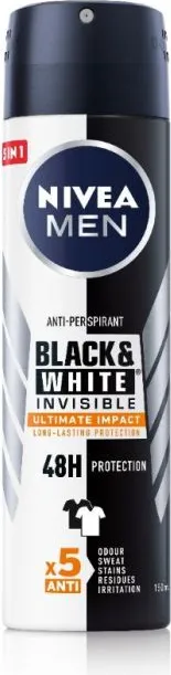 Nivea Men Black & White Invisible Fresh Дезодорант спрей против изпотяване за мъже 150 мл