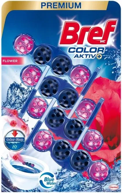 Bref WC Premium Color Aktiv Flower Ароматизатор за тоалетна 4 х 50 гр