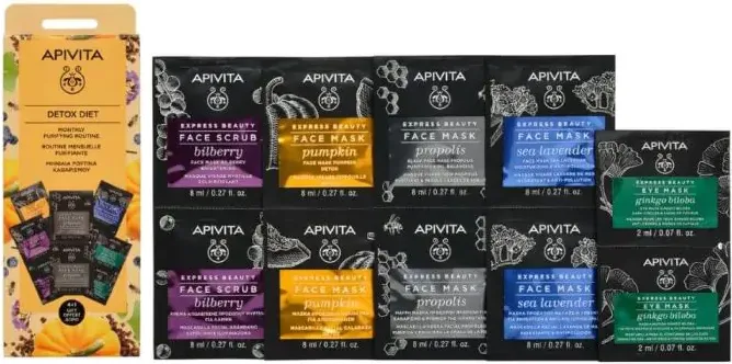 Apivita Express Beauty Detox Diet Промо комплект маски за лице