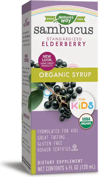 Nature's Way Sambucus Organic Syrup Kids Сироп за деца с черен бъз за силен имунитет 120 мл