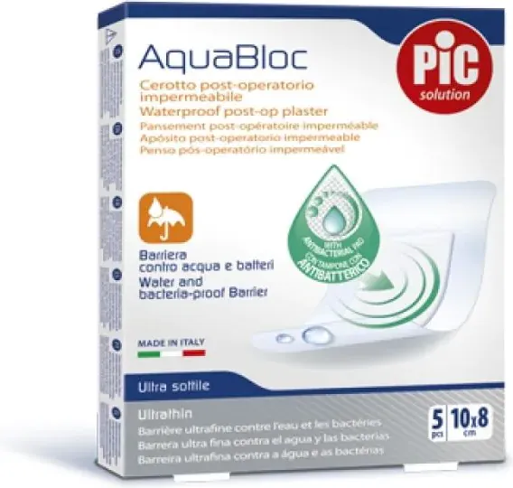 PIC Solution AquaBloc Водоустойчиви пластири 10 см х 8 см х5 бр Artsana Italia