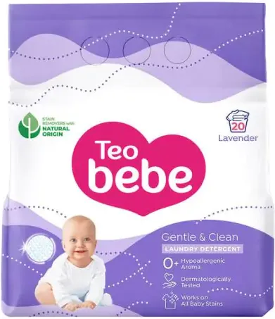 Tео Bebe Gentle & Clean Lavender Прах за пране с екстракт от лавандула 1.5 кг