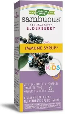 Nature's Way Sambucus Immune Syrup Kids With Echinacea Сироп за деца с черен бъз и ехинацея за силен имунитет 120 мл