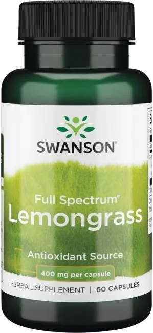 Swanson Full Spectrum Lemongrass Пълен спектър лимонова трева 400 мг х 60 капсули