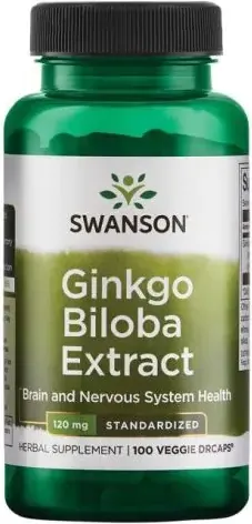 Swanson Ginkgo Biloba Гинко Билoба 120 мг х100 капсули