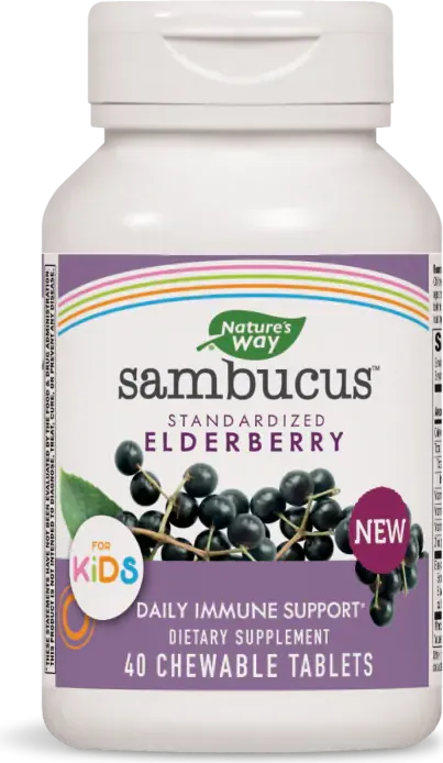 Nature's Way Sambucus Kids за деца за имунитет и тонус х40 дъвчащи таблетки