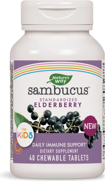 Nature's Way Sambucus Kids за деца за имунитет и тонус х40 дъвчащи таблетки