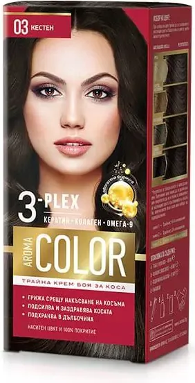 Color 3-Plex Трайна крем боя за коса Цвят №03 Кестен