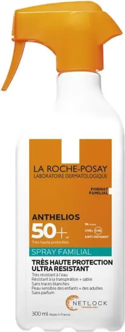 La Roche-Posay Anthelios Family Слънцезащитен спрей за деца и възрастни за лице и тяло SPF50+ 300 мл
