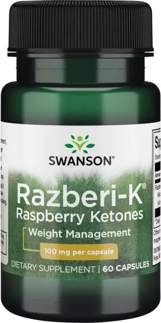 Swanson Raspberry Кetones Малинови кетони 100 мг х 60 капсули