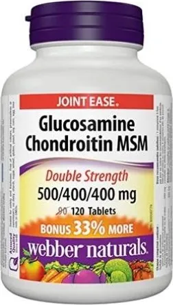 Webber Naturals Glucosamine Chondroitin MSM за здрави стави 1300 мг 120 таблетки