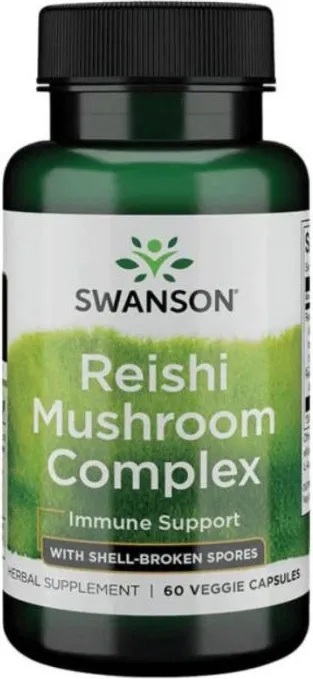 Swanson Reishi Mushroom Complex Супер Мощен Комплекс от Гъби Рейши за имунитет х60 капсули