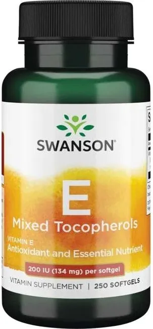 Swanson Vitamin E Mixed Tocopherols Витамин Е смесени токофероли 200 IU 134 мг х 250 софтгел капсули