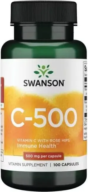 Swanson Vitamin C with Rose Hips Витамин C с шипка 500 мг х 100 капсули