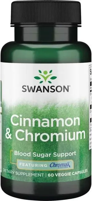 Swanson Cinnamon & Chromium Канела и Хромакс Хром 60 капсули