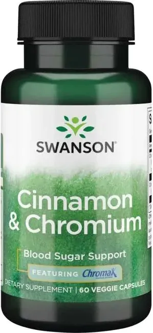 Swanson Cinnamon & Chromium Канела и Хромакс Хром 60 капсули