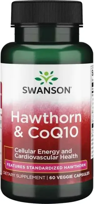 Swanson Hawthorn & CoQ10 Глог и Коензим CoQ10 600 мг х 60 капсули