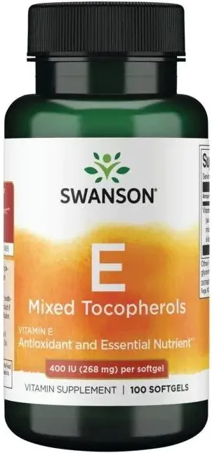 Swanson Vitamin E Mixed Tocopherols 400 IU Витамин Е Смесени Токофероли 268 мг х 100 софтгел капсули