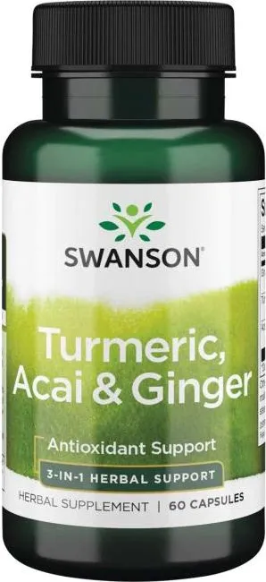 Swanson Turmeric Acai & Ginger Куркума Акай Бери и Джинджифил 60 капсули