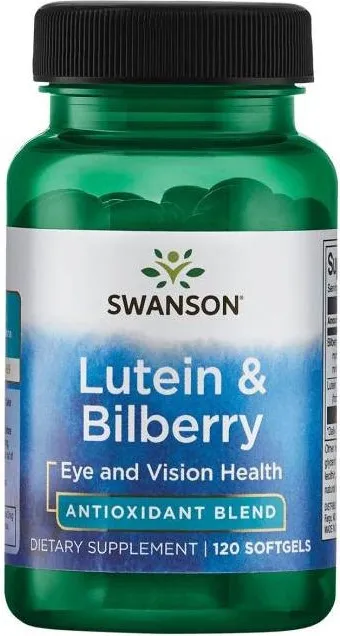 Swanson Standardized Lutein & Bilberry Стандартизиран лутеин и боровинки 26 мг х 120 софтгел капсули