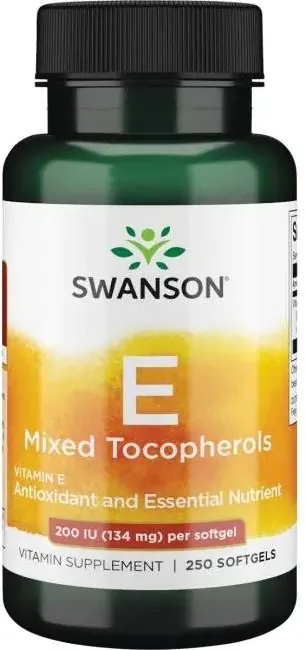 Swanson Vitamin E Mixed Tocopherols Витамин Е смесени токофероли 200 IU 134 мг х 250 софтгел капсули