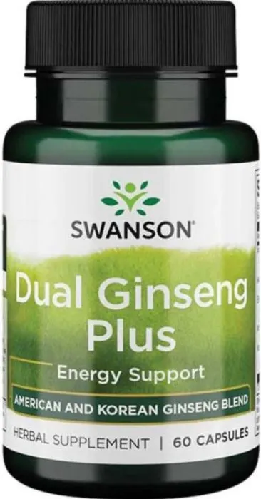 Swanson Dual Ginseng Plus Двоен Женшен Плюс при физическа и психическа умора х60 капсули