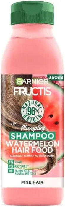 Garnier Fructis Watermelon Hair Food Уплътняващ шампоан за тънка и фина коса с диня 350 мл