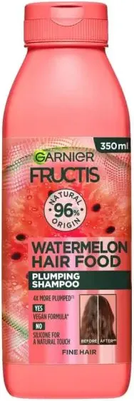 Garnier Fructis Watermelon Hair Food Уплътняващ шампоан за тънка и фина коса с диня 350 мл