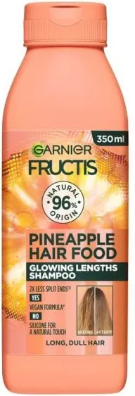 Garnier Fructis Pineapple Hair Food Шампоан за дълга коса без блясък с ананас 350 мл