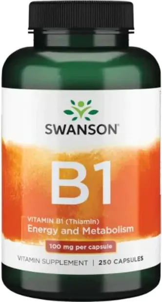 Swanson Vitamin B1 Thiamin Витамин В1 тиамин 100 мг х 250 капсули