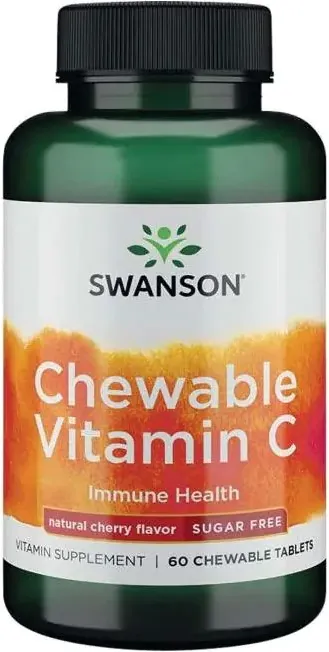 Swanson Sugar-Free Chewable Vitamin C Cherry Витамин Ц за дъвчене с вкус на череша 505 мг х 60 таблетки