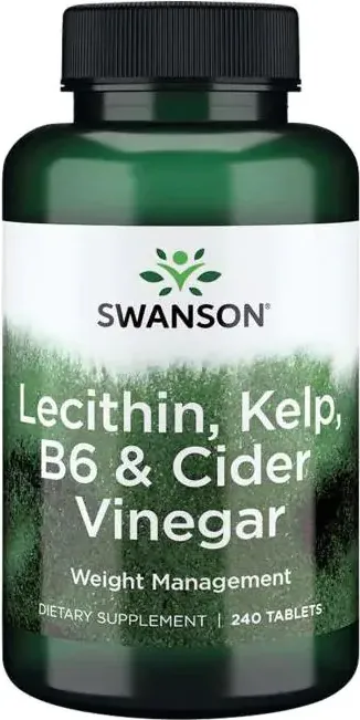 Swanson Lecithin, Kelp, B6 & Cider vinegar Лецитин, водорасли, витамин B-6 и ябълков оцет х 240 таблетки