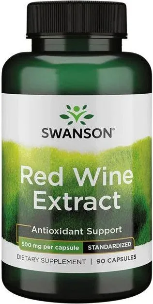 Swanson Red Wine Extract Екстракт от червено вино 500 мг х 90 капсули