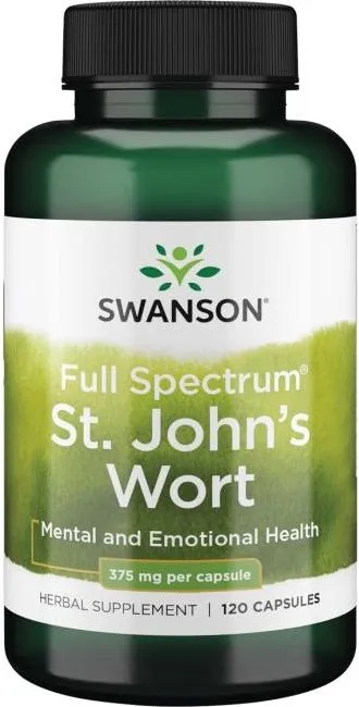 Swanson Full Spectrum St. John's Wort Жълт кантарион пълен спектър 375 мг х 120 капсули